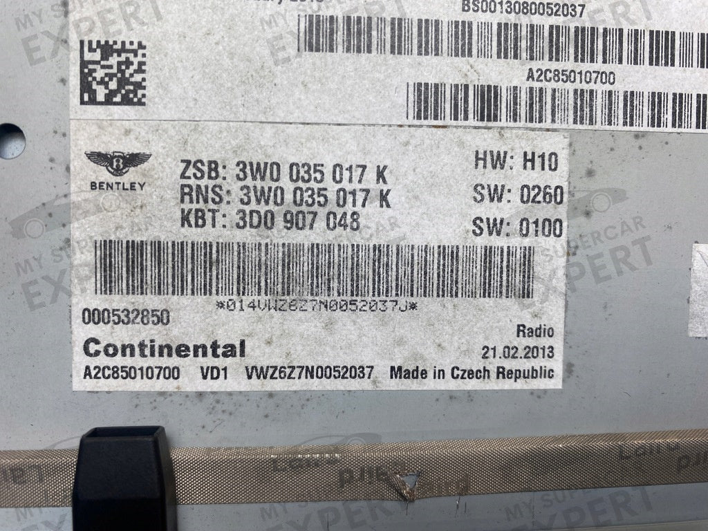 Bentley Continental GT 2011 Rebooting Continental 3W0035017K Head Unit Repair Kit