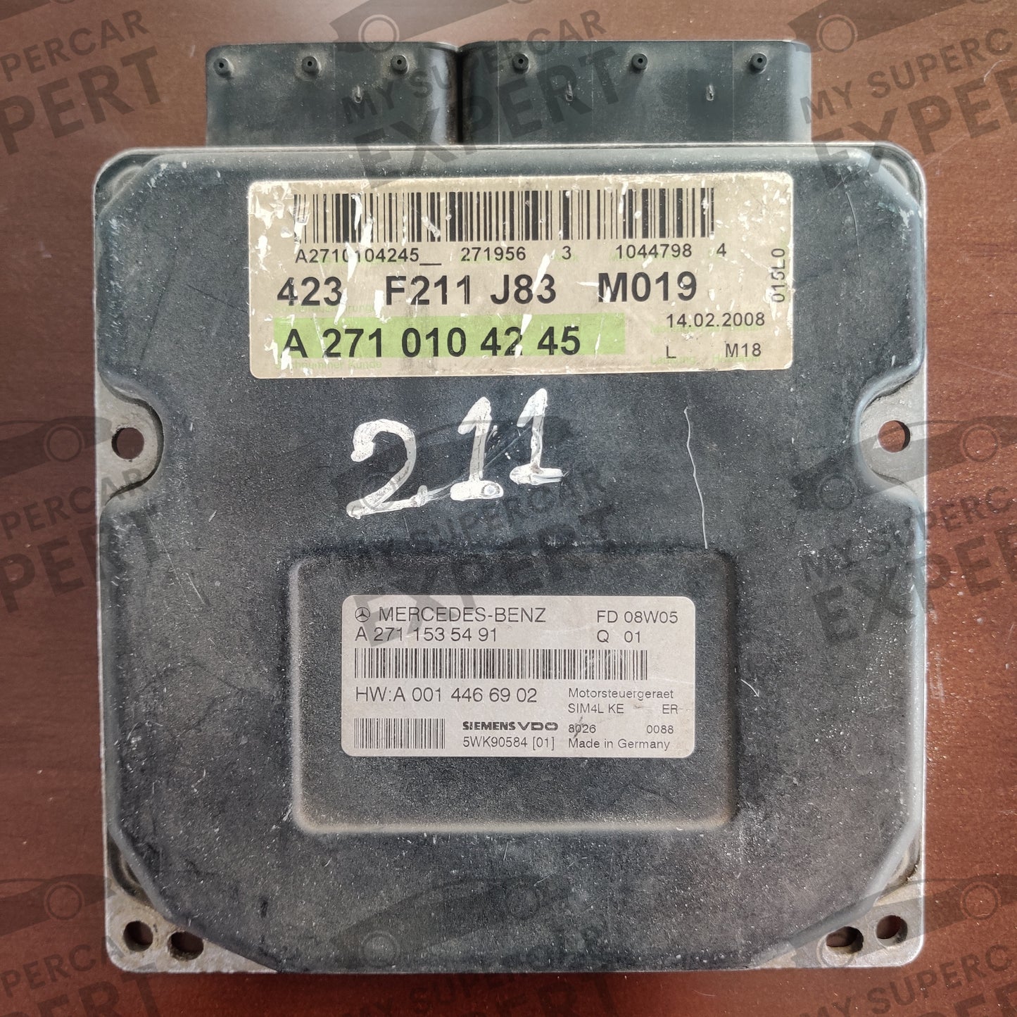 Mercedes-Benz MB C Class (W204) E Class (W211) Engine Control Unit ECU Siemens VDO SIM4LKE A2711535491 5WK90584 Used