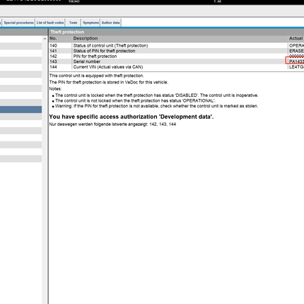 Remote Pin Extraction Service Mercedes Head Unit HU25 HU45 HU5S1 HU5 HU55 HU6 HU7