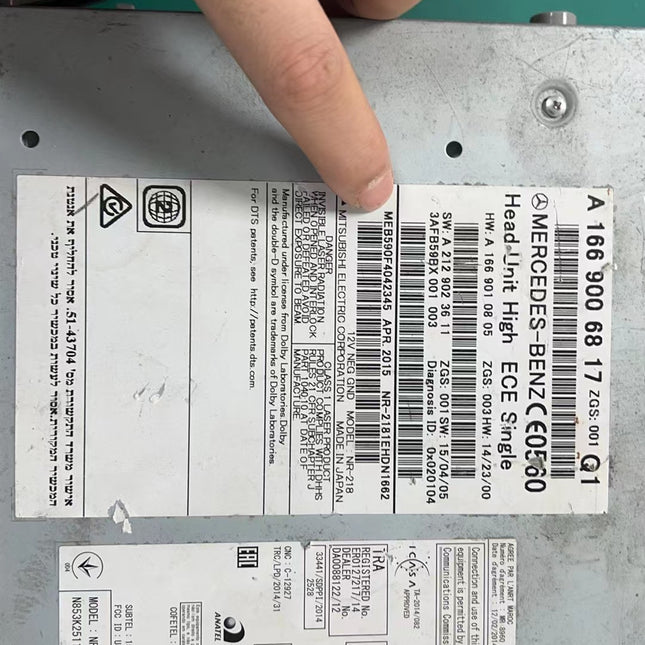 Servicio de extracción remota de PIN para unidad principal Mercedes HU25 HU45 HU5S1 HU5 HU55 HU6 HU7