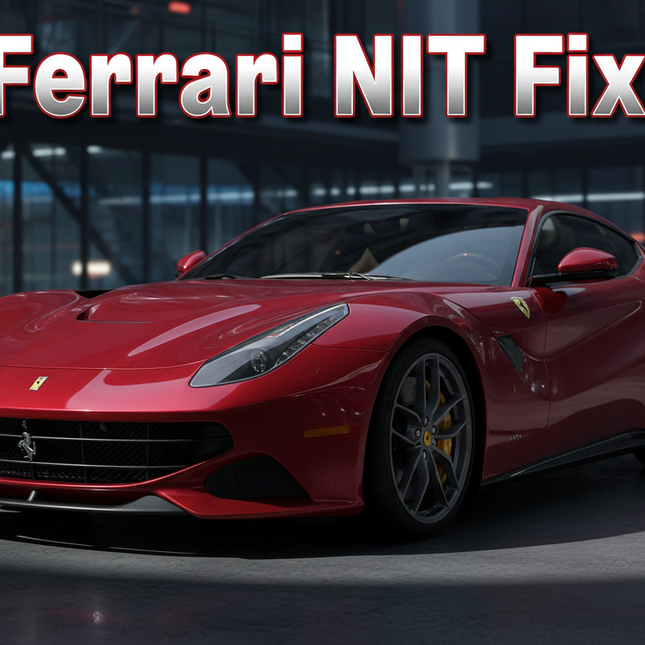 Show a Ferrari F12berlinetta with title Ferrari NIT Fix