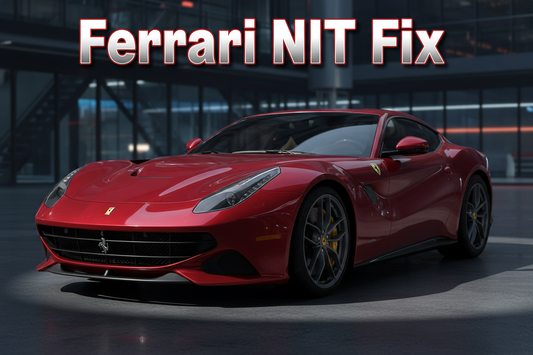 Show a Ferrari F12berlinetta with title Ferrari NIT Fix